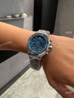 High Quality Replica AUDEMARS PIGUET Royal Oak 26319 Silver 316L Stainless Steel Strap Blue Face Dial Diamond-Set Octagonal Stainless Steel Bezel Lady Watch 37mm